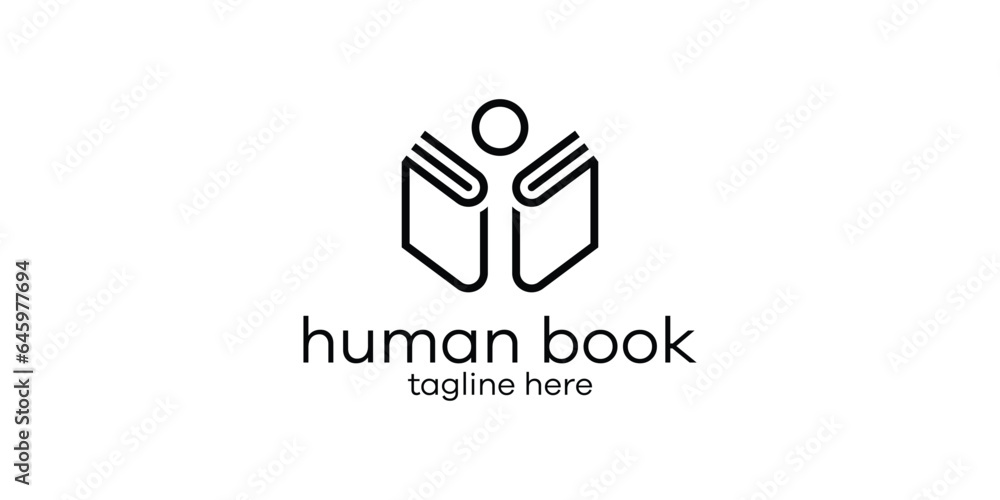 book logo design combined with people and made in an abstract style book logo design combined with people and made in an abstract style