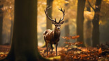 Autumn Encounter: Majestic Deer in the Woods