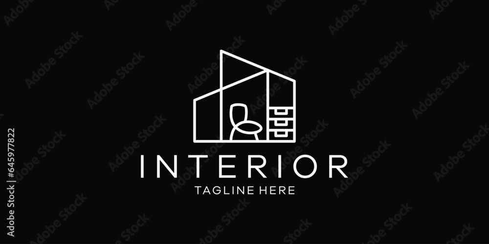logo design for home interior elements made in a minimalist line style