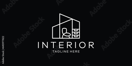 logo design for home interior elements made in a minimalist line style