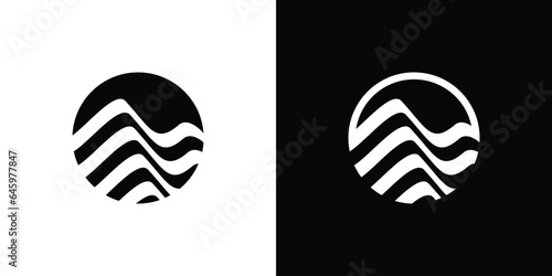 logo design element of mountains combined with waves