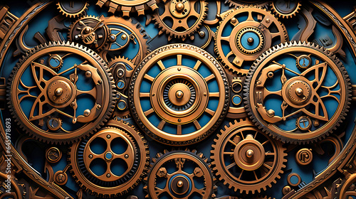 Steampunk-inspired cogs and gears