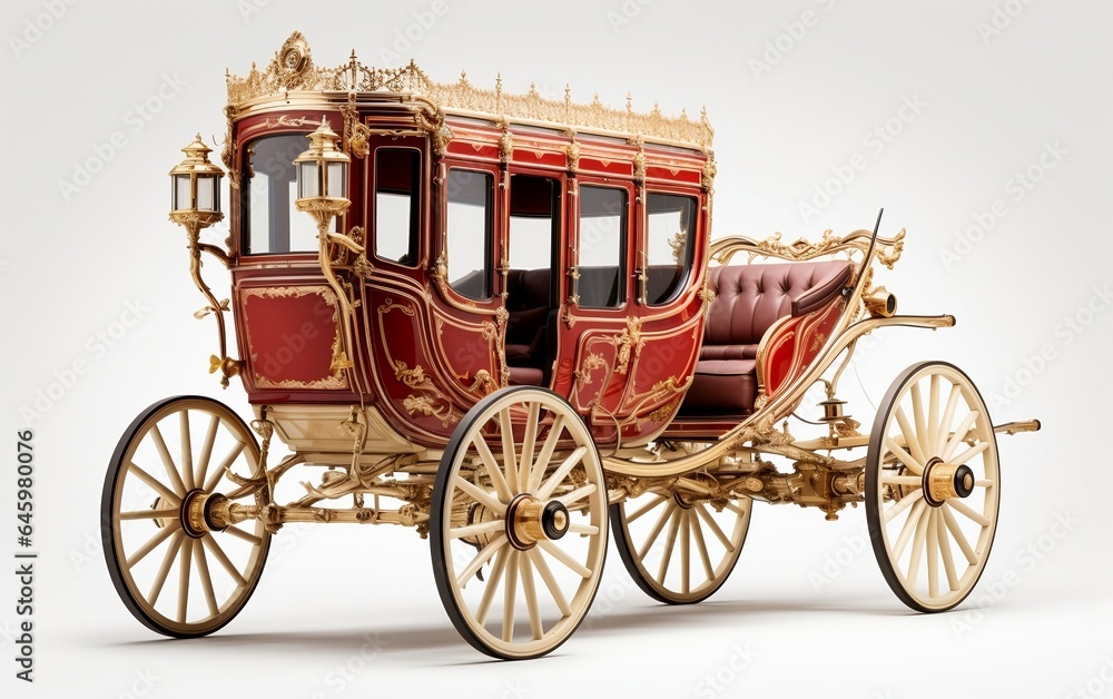 Step Back in Time with Realistic Carriage Illustration. Generative Ai
