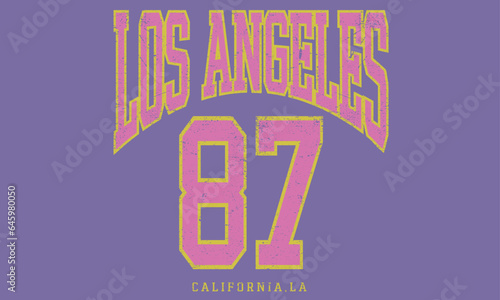 Los angels city print. Collage look retro typography print design for apparel, sticker, batch, background, poster and others.