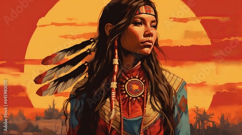 Native American heritage month  diverse people portrait  Generative ai