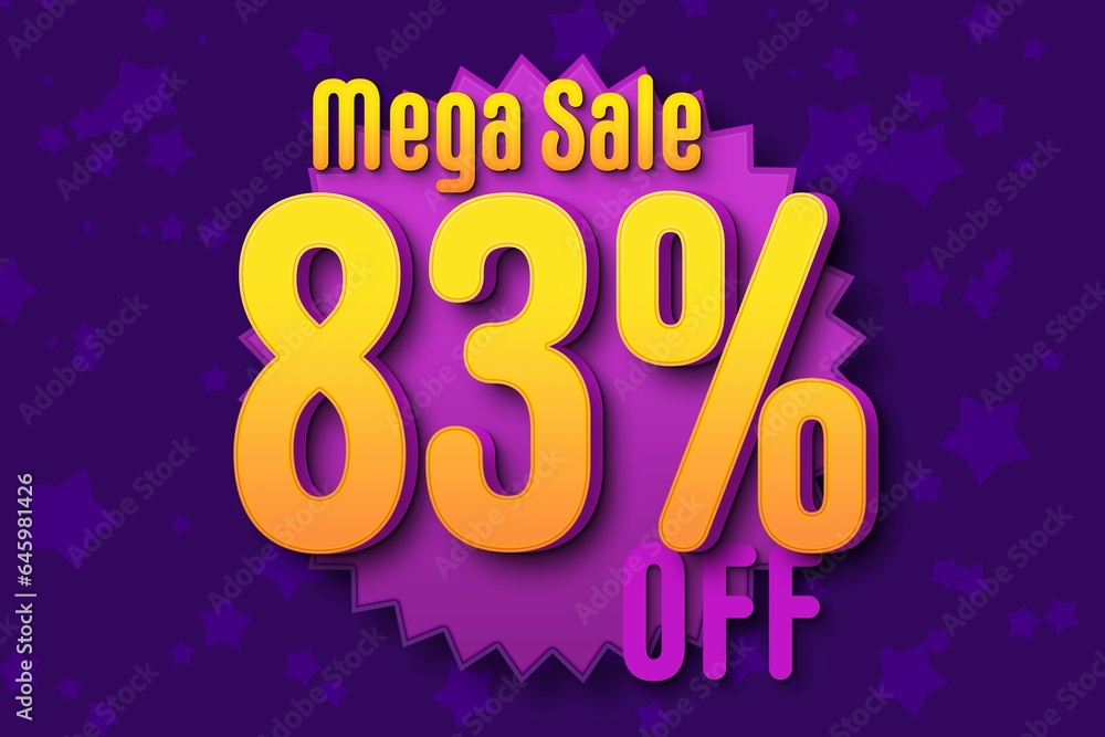 83 eighty-three Percent off super sale black friday shopping halftone. flash sale discount