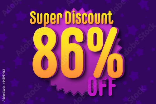 86 eighty-six Percent off super sale black friday shopping halftone. coupon flash sale