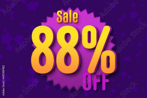 88 eighty-eight Percent off super sale black friday shopping halftone. frame discount