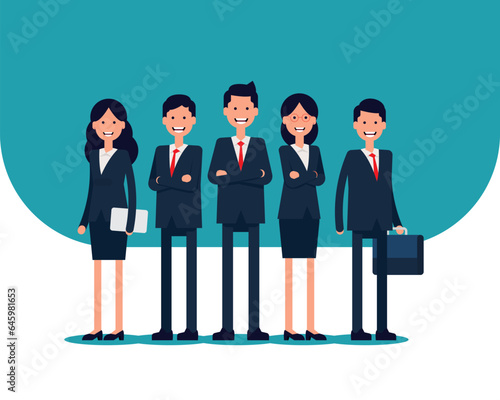 Consulting team ready to give advice. Vector business template