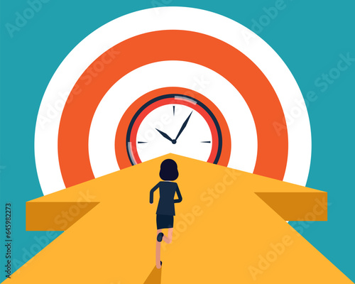 Running towards the target at the planned time