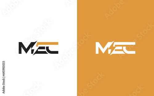 Letter MEC lightning logo icon design template