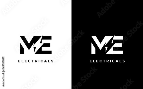 ME Initial logo concept with electric template vector