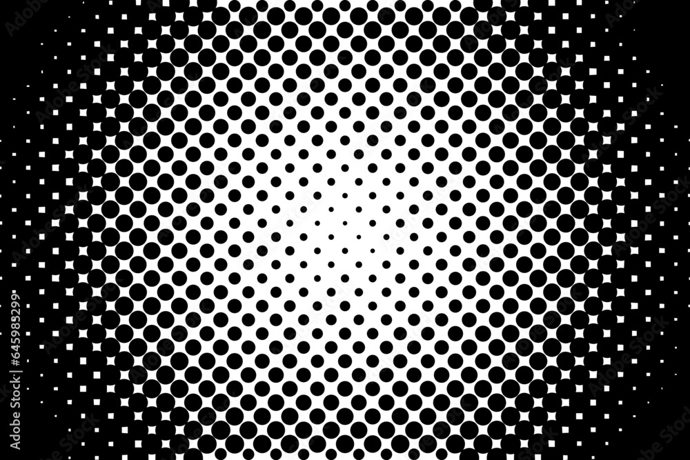 Radial halftone background vector pattern. graphic technology