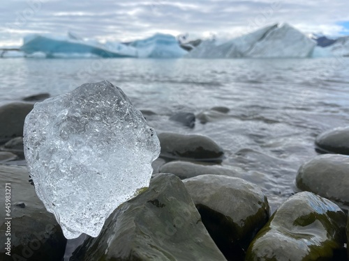 Frozen lake withs icebergs © kukumi