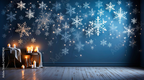 Glittering snowflake wall decals photo