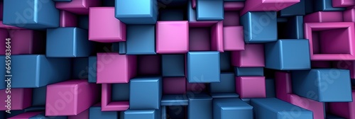 pink and blue 3d square cubes background wallpaper