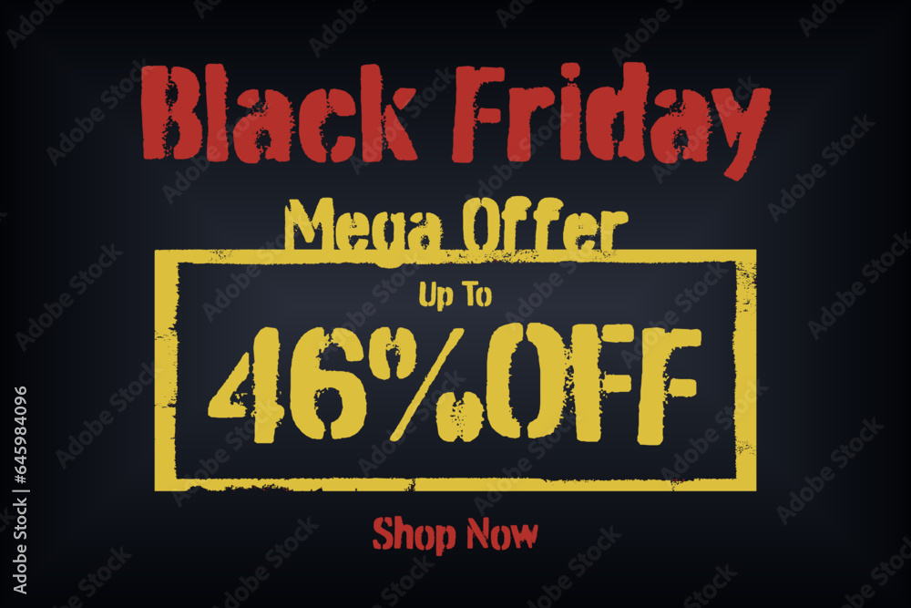 Obraz premium 46 forty-six Percent sale frame vector grunge. red banner