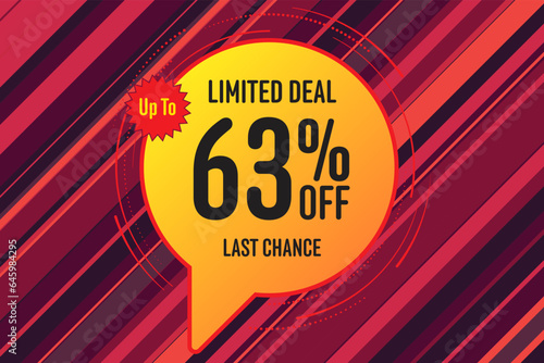 63 sixty-three Percent off sale shopping banner. design