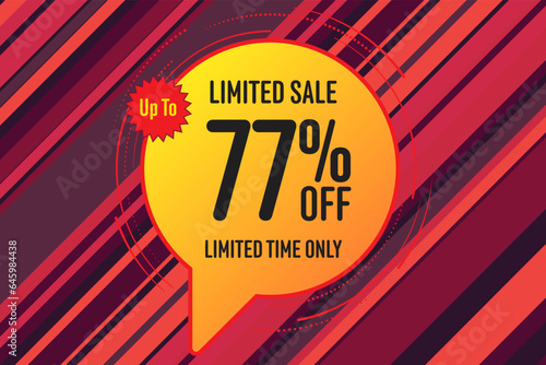 77 seventy-seven Percent off sale shopping banner. office promotion
