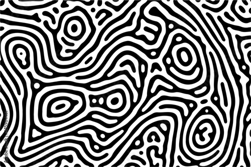 Turing ornament halftone puzzle pattern. grunge chain reaction