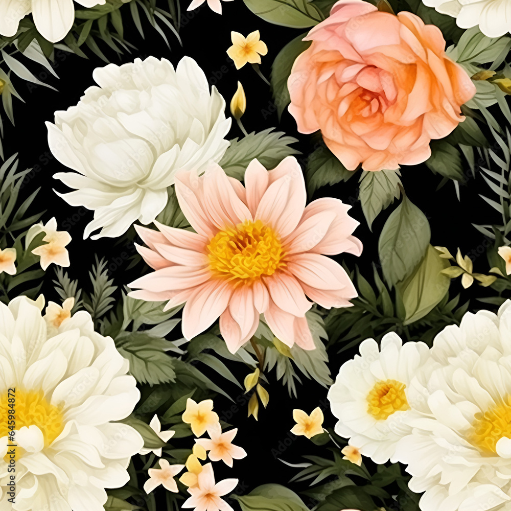 seamless pattern with flowers,red,colorfull,beautyful,gerbera,petal,Ai generated seamless pattern with flowers,red,colorfull,beautyful,gerbera,petal,Ai generated
