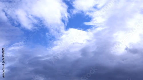 Beautiful slow movement of clouds across the sky photo