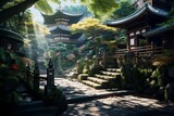 日本の京都風の町並み（京都・奈良・寺院・神社）