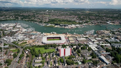 Southampton fly over City Centre Drone Shot photo