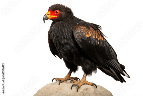 Bateleur Eagle on white background
