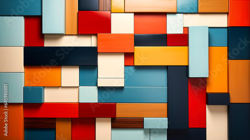 Color block mosaics in modernist motifs photo