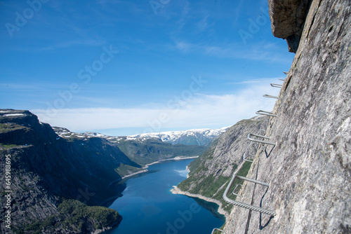 Trolltunga Via Ferrata. Climbing the Via Ferrata to Trolltungan