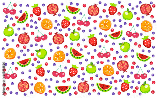 Fototapeta Naklejka Na Ścianę i Meble -  vegan berry fruit background pattern
