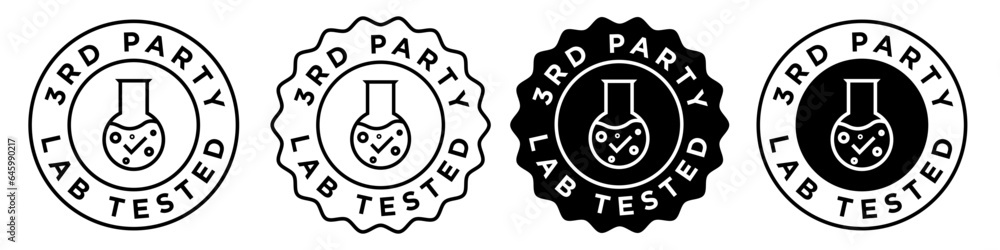 3rd party lab tested icon. Third party laboratory approved product ...