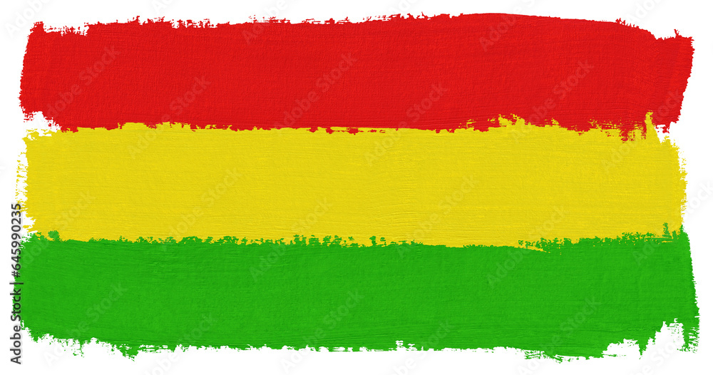 Flag of Bolivia paint brush stroke texture isolated on transparent background Flag of Bolivia paint brush stroke texture isolated on transparent background