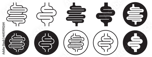 Intestine icon. Small or large stomach colon symbol. Abdomen digestive gut tract vector.