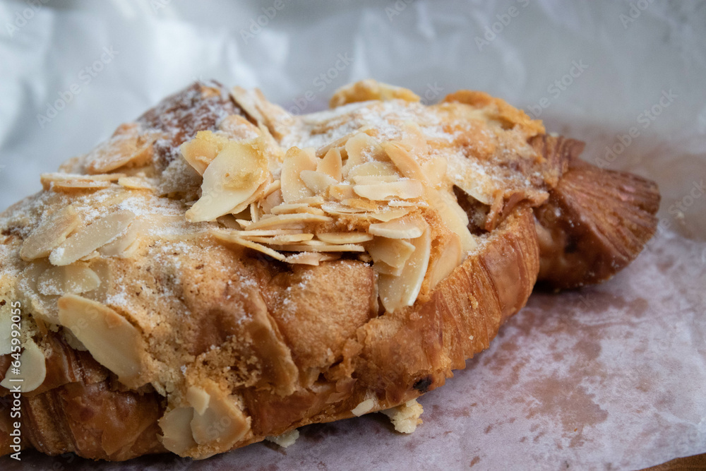 Traditional French pastry, Almond Croissant Traditional French pastry, Almond Croissant