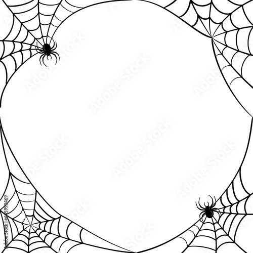 Cobweb collection isolated on white background. Line art. Gossamer. Spiderweb outline sign. Black and white vector illustration.