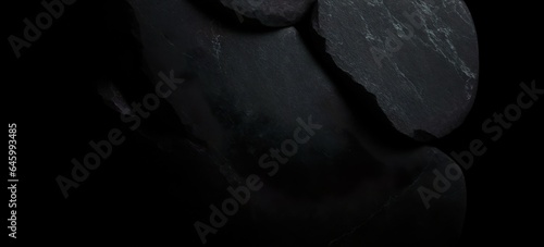 Black rock texture background. black,rough stone texture with imperfections. Generative AI.