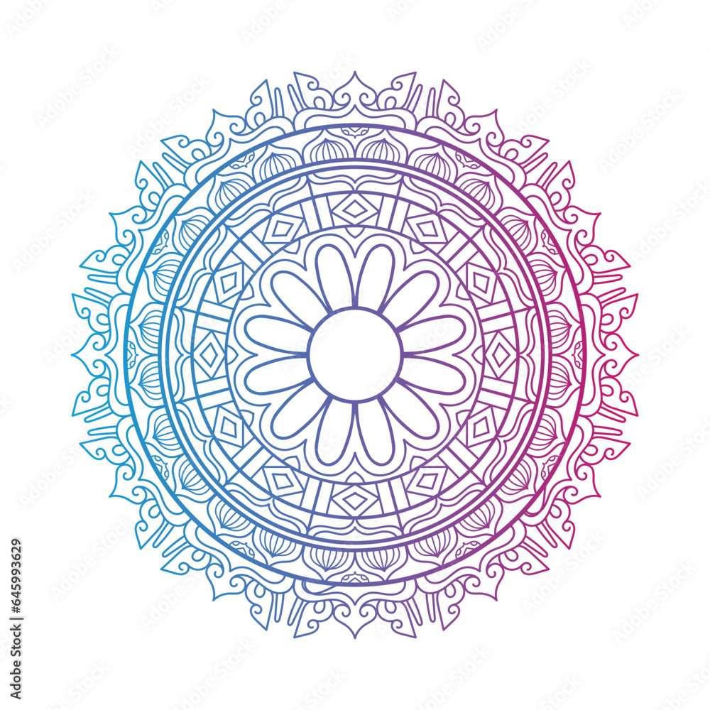 Colored Mandala Art Vector illustration