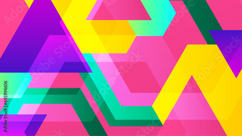 Colorful vector geometric background with gradients