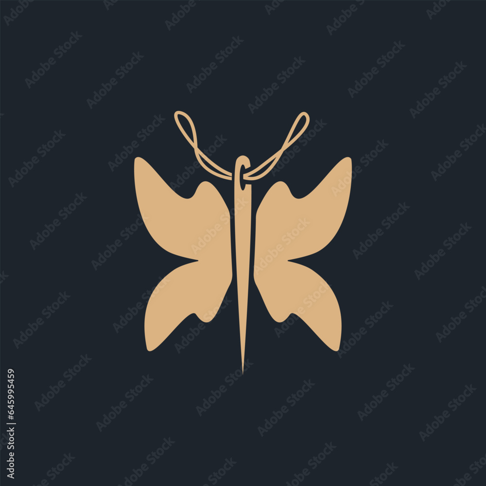 Obraz premium Sewing Butterfly elegant logo design