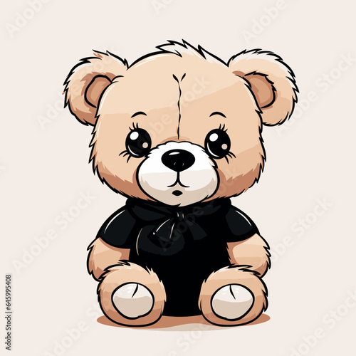 cute teddy bear linear drawing minimalism