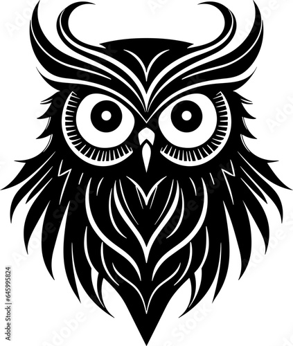 Drawing of an owl. Isolated on a white background. Vector EPS-10