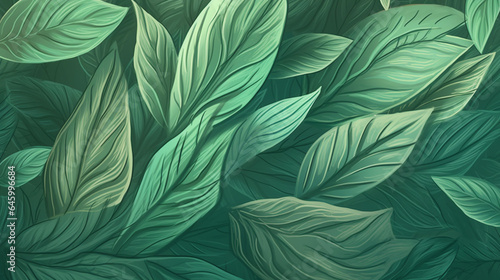 Seamless pattern with green leaves. Vector illustration for your design generative ai