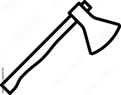 Axe icon as a linear symbol for web design