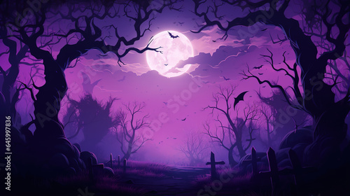 Sale background halloween big moon violet