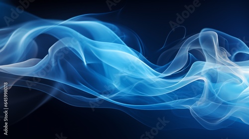Bright blue smoke clouds mix together  on a black background  effects. Abstract colorful smoke background concept. Illustration beautiful multicolored cloud splashes. 3D rendering. AI generated. .