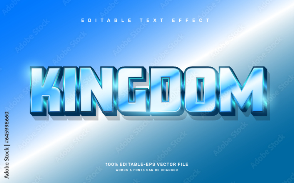 Blue chrome kingdom editable text effect template