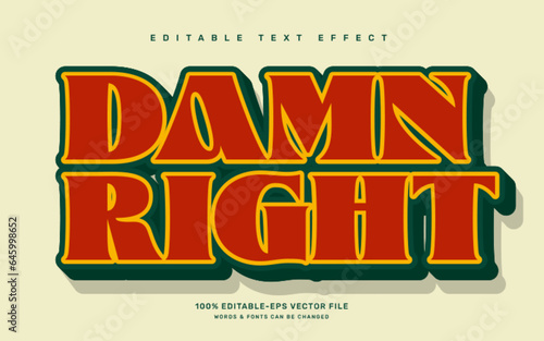 Damn right editable text effect template