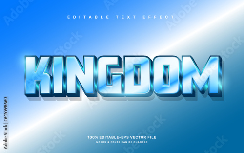 Blue chrome kingdom editable text effect template